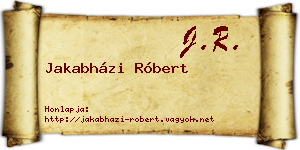 Jakabházi Róbert névjegykártya